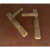 Bella Antik Sarı Lüx Zamak Aynalı Wc Banyo Kapı Kolu Sol Basar 1 Takım thumbnail 2