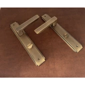 Bella Antik Sarı Lüx Zamak Aynalı Wc Banyo Kapı Kolu Sol Basar 1 Takım thumbnail 1