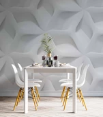 3 Boyutlu Beyaz Kabartma Görünümlü Duvar Kağıdı Baskı thumbnail 5