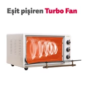 Simfer 4295 Retro Bej 42 Litre Turbo Midi/Mini Fırın - 5