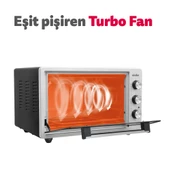 Simfer 4244 İnox Gri 42 Litre Turbo Midi/Mini Fırın - 6