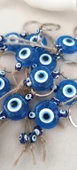 Nazar Boncuk Anahtarlık Şeffaf Mavi 10 Adet Kötü Göz Kovucu Nazar Hand Made Hasır Nazarlı Anahtarlık thumbnail 7
