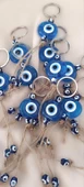 Nazar Boncuk Anahtarlık Şeffaf Mavi 10 Adet Kötü Göz Kovucu Nazar Hand Made Hasır Nazarlı Anahtarlık thumbnail 3