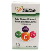 Takecare Vitamin C Çinko ve Beta Glukan içeren 30 Tablet - 2