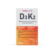 TAKECARE Vitamin D3, Vitamin K2 ve Vitamin E İçeren Takviye Edici Gıda 20ml Sprey ve Damla - 2