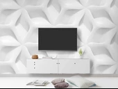 3 Boyutlu Beyaz Kabartma Görünümlü Duvar Kağıdı Baskı thumbnail 3