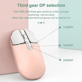 Dizüstü Bilgisayarlar için Kablosuz Fare, Ergonomik Sessizlik Tıklayın, Dizüstü Bilgisayar, PC, Ofis/Ev/İş, İki Elini Kullanabilen, Uzun Mesafe Sessiz Fare Açık pembe - 4