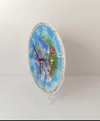 Saat Tabak Duvar Süsü Masa Saati Dekor Seramik - 3