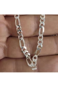 Unisex Zincir Kolye Figaro Modeli 52 cm 925 Ayar Gümüş thumbnail 4