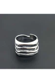 Beş Çizgili Model Gümüş Kaplama Bijuteri Yüzük thumbnail 2
