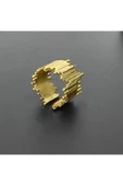 Tırtıklı Modeli Altın Kaplama Bijuteri Yüzük thumbnail 1