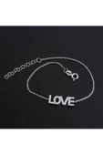 Gümüş (925 AYAR) Zirkon Taşlı Love Harf Modeli Bileklik thumbnail 2