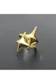 İkili Kutup Yıldızı Altın Kaplama Bijuteri Yüzük thumbnail 1