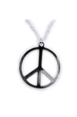 Barış (PEACE) Modeli Zincirli Bay- Kolye Ucu 925 Ayar Gümüş - 1