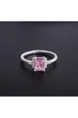 Açık Pembe Renkli Burgulu Tek Taş Modeli Yüzük 925 Ayar Gümüş thumbnail 1