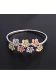 (925 AYAR) Gümüş Bahar Dalı Renkli Elegans Bilezik - 2