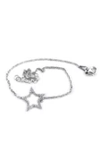 Yıldızlı Taşlı Zincirli Bileklik 925 Ayar Gümüş thumbnail 1