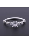 Zirkon Taşlı Ince Yüzük 925 Ayar Gümüş thumbnail 2