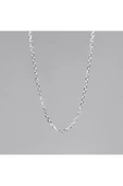 Unisex İnce Örgü Zincir Kolye 42 cm 925 Ayar Gümüş - 2
