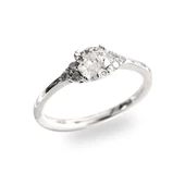 Yuvarlak İnce Tek Taş Bayan Yüzük 925 Ayar Gümüş thumbnail 1