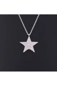 Zirkon Taşlı Yıldız Modeli Zincirli Kolye Ucu 925 Ayar Gümüş thumbnail 2