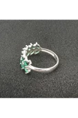 Yeşil Renkli Zirkon Taşlı Yaprak Modeli Yüzük 925 Ayar Gümüş thumbnail 2