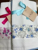 NİVEMESHOME 2 Lİ TURKUAZ-BEYAZ ASORTİ MODEL MUTFAK HAVLUSU - 2