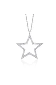 Zirkon Taşlı Içi Boş Yıldız Modeli Zincirli Kolye Ucu 925 Ayar Gümüş thumbnail 1