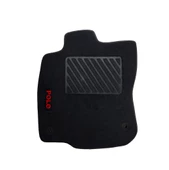 Rizline Volkswagen Polo 2017 Sonrası Kırmızı Yazılı Halı Paspas Siyah thumbnail 2