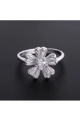 Tek Taş Çiçek Modeli Taşlı Yüzük 925 Ayar Gümüş thumbnail 2