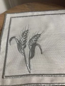 NİVEMESHOME BAŞAK NAKIŞLI GÜMÜŞ KARE (6 ADET) KETEN KOKTEYL PEÇETESİ KAHVE YANI SUNUMLUK - 4