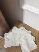 NİVEMESHOME KELEBEK BEYAZ KARE (6 ADET) KETEN KOKTEYL PEÇETESİ KAHVE YANI SUNUMLUK - 5