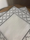 NİVEMESHOME FAS NAKIŞLI GÜMÜŞ KARE (6 ADET) KETEN KOKTEYL PEÇETESİ KAHVE YANI SUNUMLUK - 3