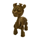 3d Hareketli Baybi Zürafa Oyuncak - Altın Kahve - 6