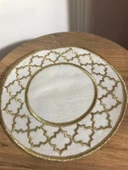 NİVEMESHOME FAS NAKIŞLI GOLD OVAL (6 ADET) KETEN KOKTEYL PEÇETESİ KAHVE YANI SUNUMLUK - 2