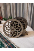 Ahşap Mandala Desenli Bardak Altlık 6'lı - 4