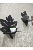 Ahşap Dekoratif Yaprak Raf 2li - 1