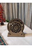 Ahşap Mandala Desenli Bardak Altlık 6'lı - 3