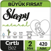 Sleepy Natural 2 Numara Mini 420'li Bebek Bezi - 1