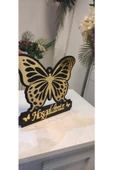 kelebek desenli pleksi hoşgeldiniz kapı süsü - 1