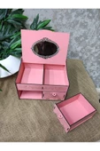 Pembe Ahşap 4 Bölmeli Takı Kutusu - 2