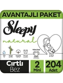 Sleepy Natural 2 Numara Mini 204'lü Bebek Bezi - 1