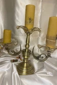 Şamdan Cam Pirinç Şık 1. Sınıf Mumluk Yılbaşı Noel - 2