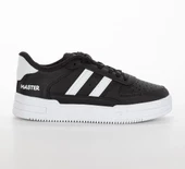 Kadın Siyah Beyaz Şeritli Casual Düz Renk Spor Ayakkabı Yüksek Taban Bağcıklı Klasik Sneaker - 1