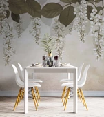 Soft Sarkan Çiçek Desenli Modern Duvar Kağıdı Baskı - 5