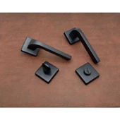 Tog Mat Siyah Kare Rozetli Wc Banyo Kapı Kolu 1 Takım thumbnail 5