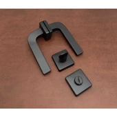 Tog Mat Siyah Kare Rozetli Wc Banyo Kapı Kolu 1 Takım thumbnail 6