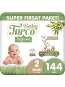 Baby Turco Doğadan 2 Numara Mini 144'lü Bebek Bezi - 1