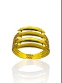 4 Dört Kol Kaburga ÜSt Kalite İşçilik 14 Ayar Altın Yüzük thumbnail 2