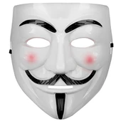 Beyaz Renk Pembe Yanaklı İthal V For Vendetta Maskesi - 1